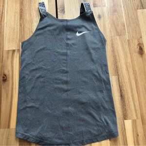 Nike Kids Dri-Fit Gray Logo Strap Tank Top Size S